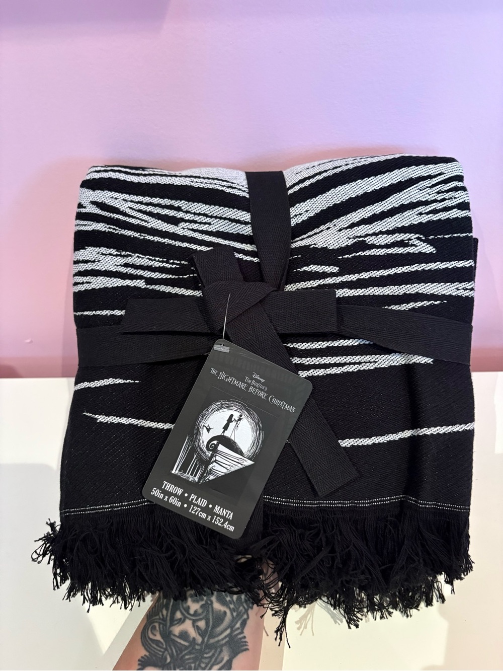 Disney Parks Nightmare Before Christmas Jack & Sally Throw Blanket - BNWT 🕷️🖤